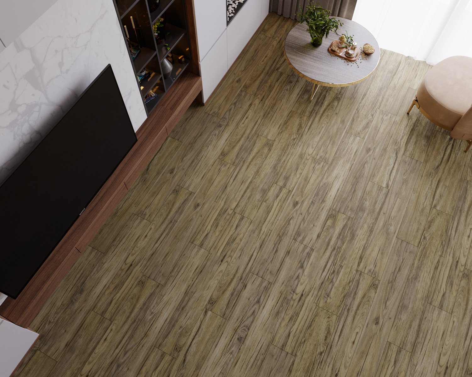 Кварцвиниловый SPC ламинат Art East Artek Орех Балтийский 39-ART 1200×182×4,5 фото в интерьере